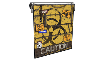 Caution Garage Door