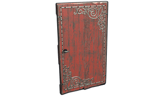 Red Decorative Wood Door