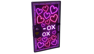 Neon Hearts Sheet Metal Door