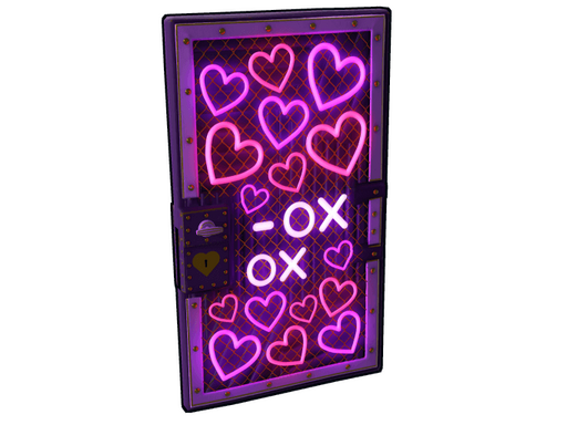 Neon Hearts Sheet Metal Door