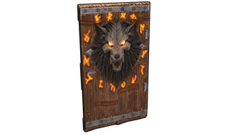 Wolf Warrior Wooden Door