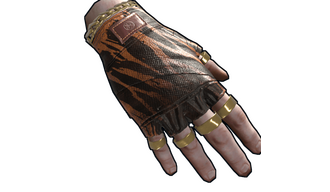 Gold Chains Leather Gloves
