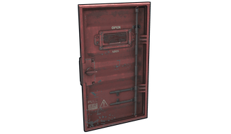 Red Armored Container Door
