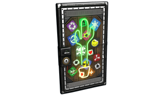 Neon Cactus Metal Door