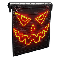 Neon Pumpkin Garage Door