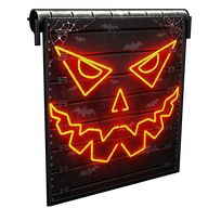 Neon Pumpkin Garage Door