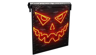 Neon Pumpkin Garage Door