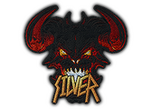 Нашивка - Металлический серебряный демон - 168x120